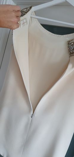 MARCHESA 100% silk mini dress with jewel encrusted scooped neck Sz 10 - Rrp 495 USD