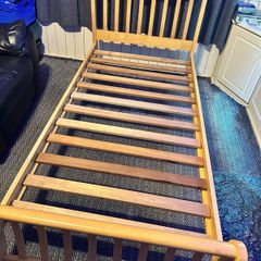 Good Quality Wooden Sleigh Single Bed Frame - Can Deliver