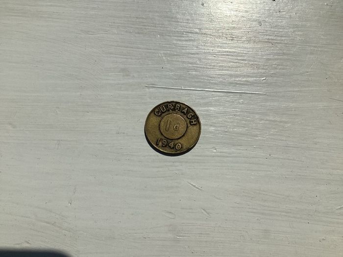 Rare 1940 Curragh Internment Camp Tokens (Set of 2: 1d Brass & 1/- Aluminium)