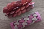 Vintage Suede / Wood Hairslides