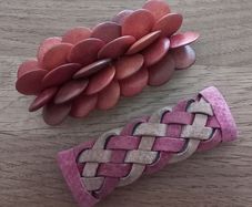 Vintage Suede / Wood Hairslides