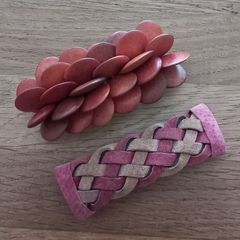 Vintage Suede / Wood Hairslides