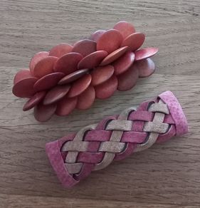 Vintage Suede / Wood Hairslides