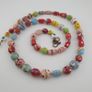 Antique Mix Venetian Style MultiColor Eyes Glass Beads Necklace Image 5