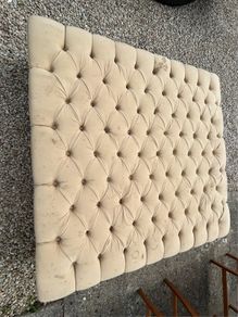 Payton large beige velvet foodstool