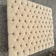 Payton large beige velvet foodstool