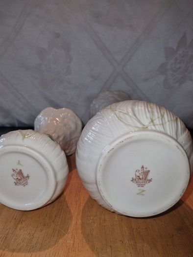 Belleek two vases