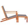 Garden Chair with Footrest Grey Solid Eucalyptus Wood and Textilene Image 3