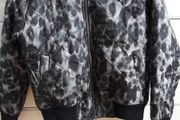 Leopard print padded bomber style jacket