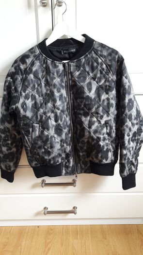 Leopard print padded bomber style jacket