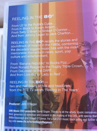 Reeling In The Years. The 1980s Double Disc DVD Set. Official RTE DVD Product. Collect In Dublin Or Receive Via Post.