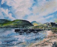 ballinskelligs pier watercolour