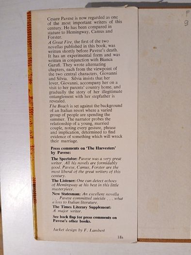 The Beach by Cesare Pavese First Edition 1963