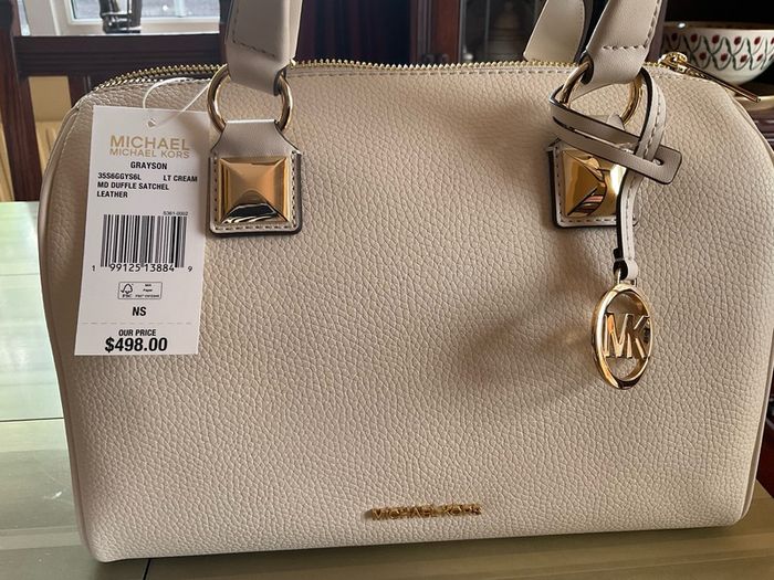 Michael Kors SALE  new with tags on  cream Grayson medium duffle satchel