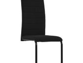 Cantilever Dining Chairs 4 pcs Black Fabric