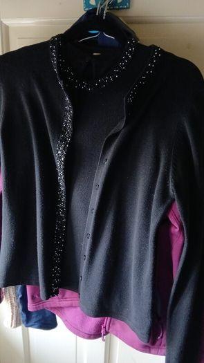 M&S black twin set cardigan and top with nice neck detail