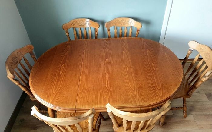 Solid Wood Dining Table + 6 Chairs
