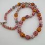 Antique Venetian Style Mix Eyes & Feather Desgin Glass Beads Necklace Image 3