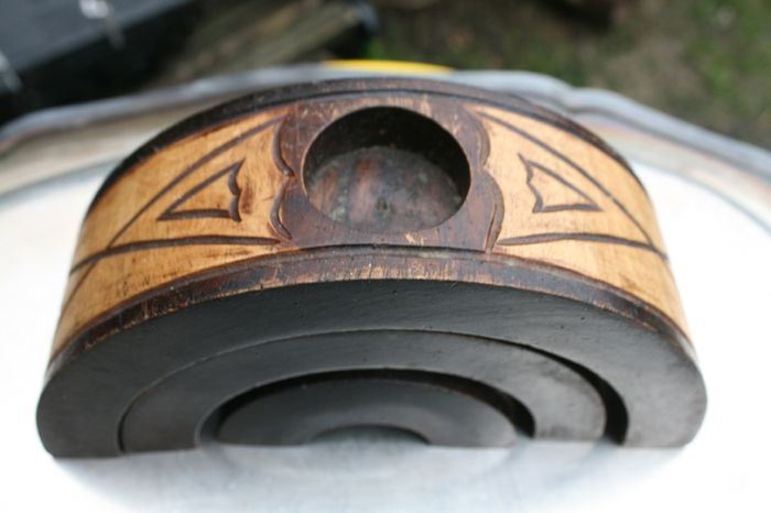 Vintage Wooden Candle Holders