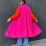 Plus Size Colour Block Coat Image 4