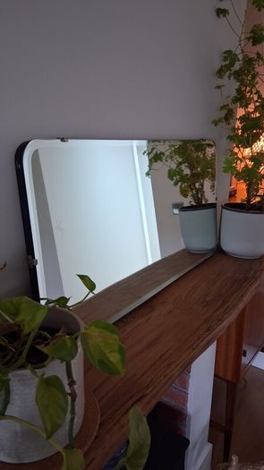 Mid Century Scandinavia Bevelled Mirror