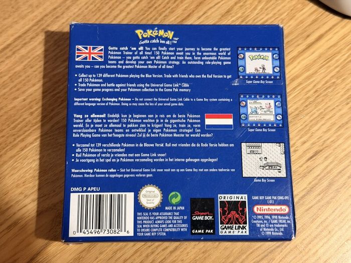 Pokemon Blue for the Nintendo Game Boy - New Battery