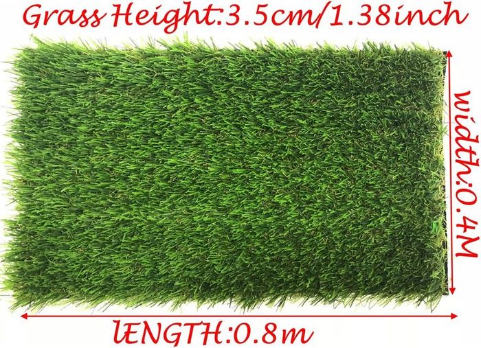 Artificial Grass Doormat Indoor Outdoor Area Rugs 35mm Pile Height Pad Mat Garden Doormat Rubber Backed with Drainage Holes For Home Garden Decoration (0.4Mx0.8M)