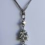 Vintage Circa 1990s 18k white Gold 750 Natural Diamonds and Sapphire Decorated Necklace L 13,5" - 10,80g Image 2