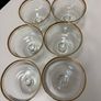 Set of six clear glass footed dessert dishes with gold-trimmed rims Image 3