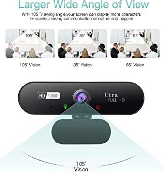 1080P Pro HD Webcam with Stereo Microphone, 110 Degree Wide Angle, Privacy Cover, Tripod, for Conferencing, Live Streaming (FREE SHIPPING)