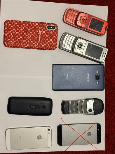 Bundle of 7 Phones: iPhone X, Vertu Replica, Samsung (Parts or Repair)
