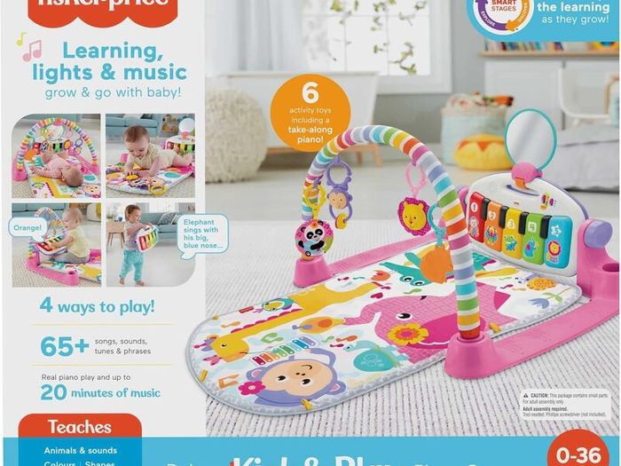 PRICE DROP!!!! Fisher-Price Baby Play Mat | Deluxe Kick & Play Baby Play Gym for Newborn Baby to 3 Year Olds with Light Up Piano, Toys and Comfy Baby Mats for Floor Play | Playmats & Floor Gyms - Pink