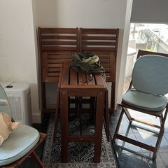 IKEA ASKHOLMEN foldable table and 4 folding chairs set,