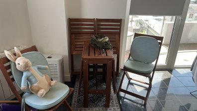 IKEA ASKHOLMEN foldable table and 4 folding chairs set,