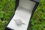 Vintage 9ct Yellow Gold Cluster Ring