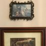 Vintage Made In Italy Rococo Gold Frame Hanging Chain Picture Image 5