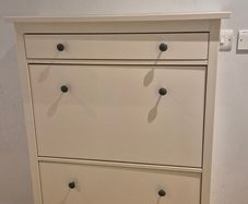 IKEA HEMNES Shoe Cabinet with 2 Compartments & Drawer - White