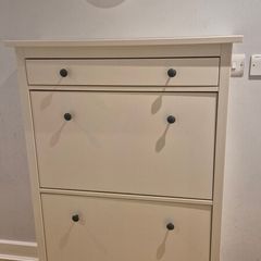 IKEA HEMNES Shoe Cabinet with 2 Compartments & Drawer - White