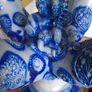 Pair Antique German Cobalt Blue Westerwald Ewers Image 6