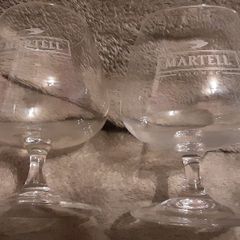 Two martell cognac glasses