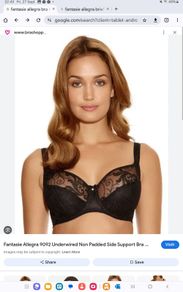 Fantasie Allegra - Underwired Side Support Bra 30F and Briefs XS - Black - BNWT RRP 80