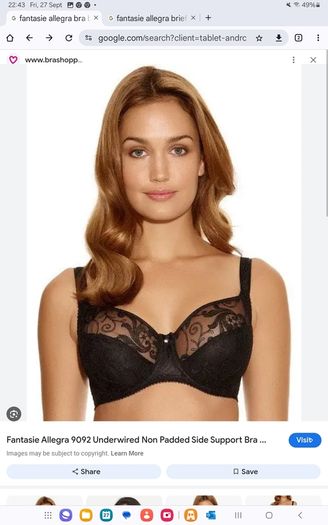 Fantasie Allegra - Underwired Side Support Bra 30F and Briefs XS - Black - BNWT RRP 80