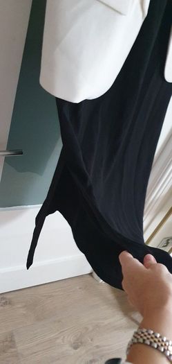 H&M black sheer panel's midi with side split Sz 12 - Bnwt Rrp 39.99