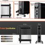 Oil Filled Radiator, 2500W/2.5KW - 11 Fin - Portable Electric Heater, 3 Power Settings, Adjustable Temperature and Thermostat, Thermal Safety Cut off & 24 Hour Timer Image 7