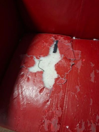 Red Leather Sofa