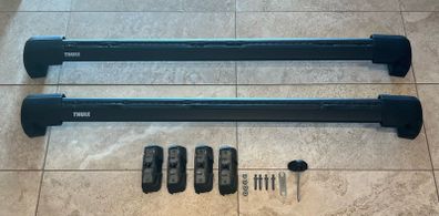 Thule WingBar Edge Black Aluminium Roof Bars (Closed Roof Rails with Fixed Points)