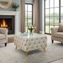 Velvet coffee table with glass Image 2