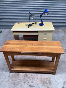 Desk, Table & lamps