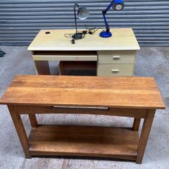 Desk, Table & lamps