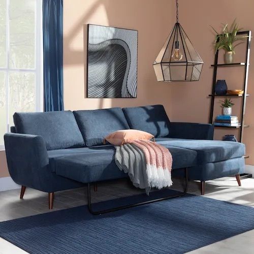 3-Seater Fabric Chaise Sofa Bed